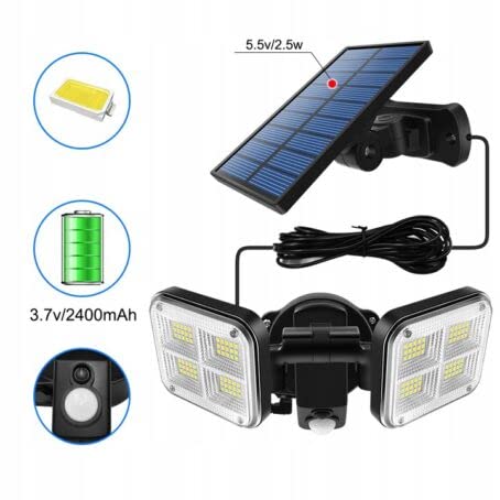 Dual Head Solar Wall Light