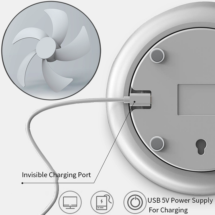 Foldable Desk Fan with Led Night Light