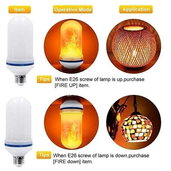 LED lamp with flame & Gravity effect ( Set Of 2 )