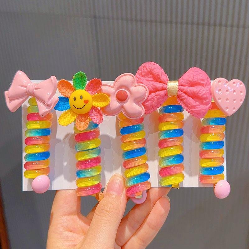 Colorful Telephone Wire Hair Bands for Kids-set of 2