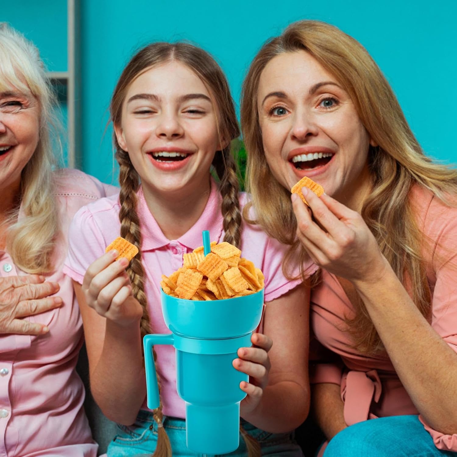 2 In 1 Snack Tumbler with Straw