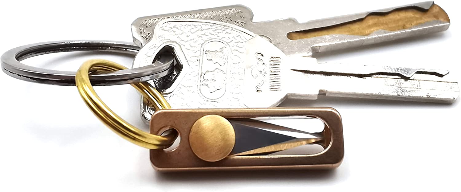 Brass Mini Push Knife Keychain