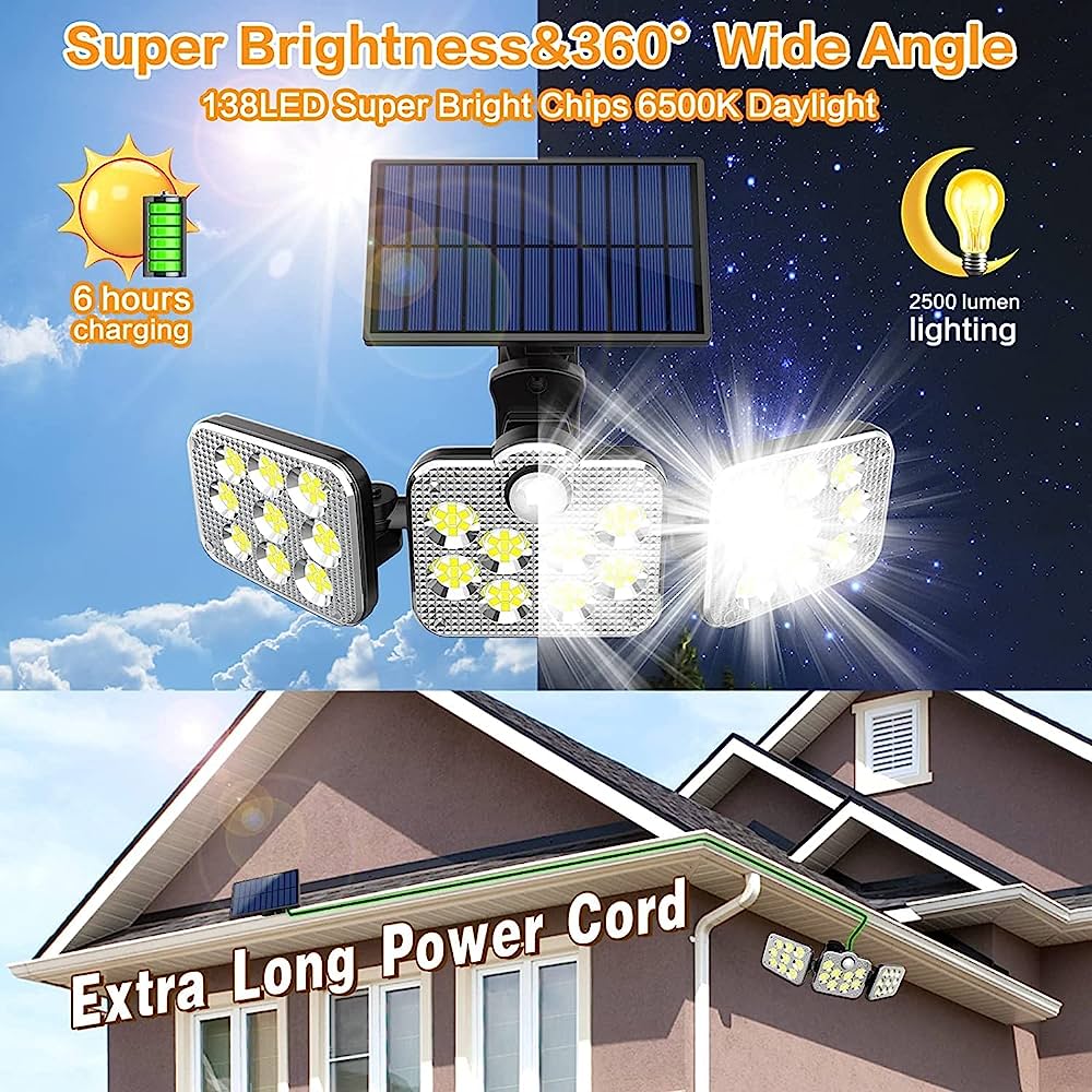 Dual Head Solar Wall Light