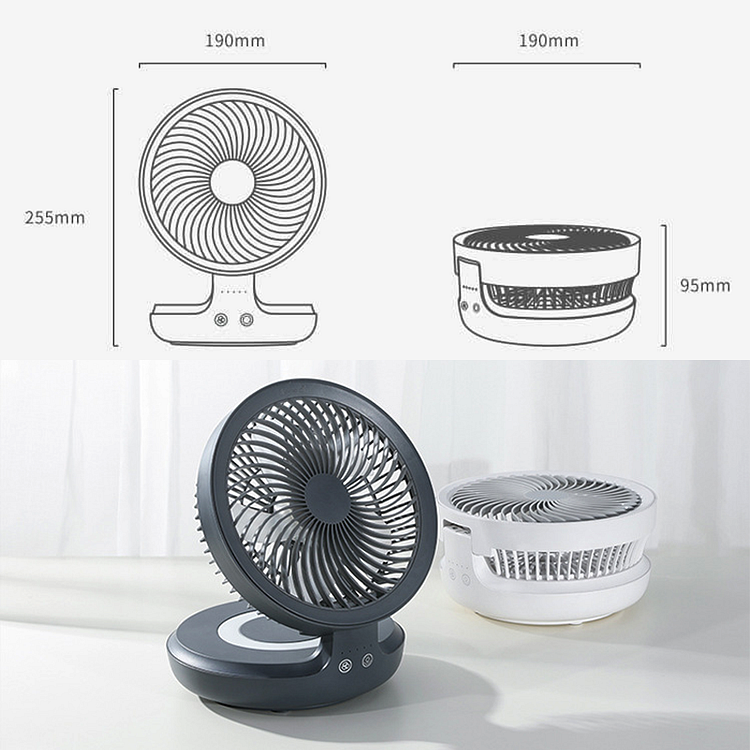 Foldable Desk Fan with Led Night Light