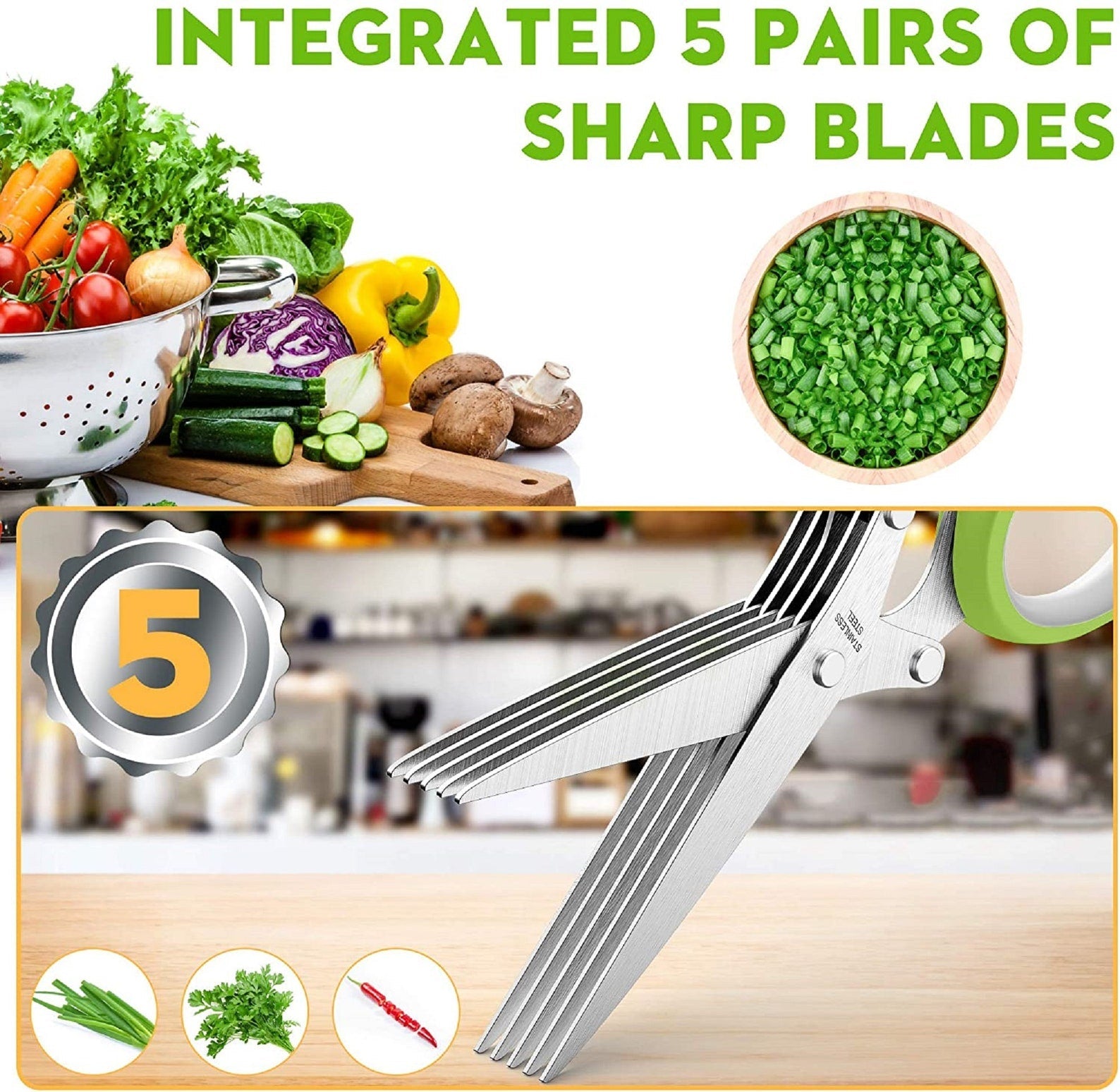 Herbs Scissor with 5 Blades-Buy 1 Get 1 Free